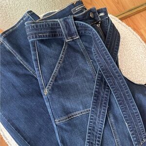 BCBG belted denim wide leg flair